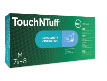 Ansell TouchNTuff® 92-665 M Kimyasallara Dirençli Pudrasız Mavi Nitril Eldiven 1 Kutu/100 Adet