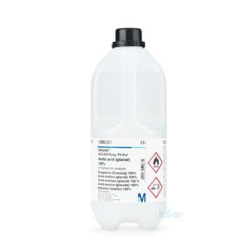 Merck 100063 Acetic acid (glacial) 100% anhydrous for analysis EMSURE® ACS,ISO,Reag. Ph Eur Plastik Şişe 2.5 L