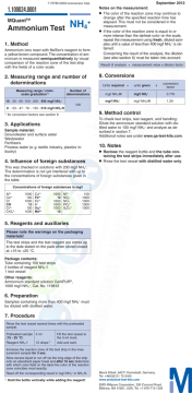 Merck  110024  Amonyum Testi Kolorimetrik 10 - 30 - 60 - 100 - 200 - 400 Mg/L Nh4+ Mquant™