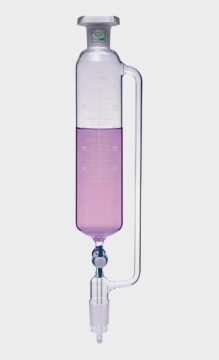 ISOLAB Damlatma Hunisi - Cam - Silindirik - Basınç Borulu - Dereceli - PTFE Musluklu - 500 mL