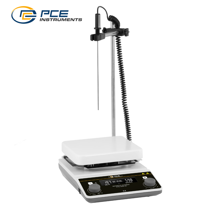 PCE MSR 45 Isıtıcılı Manyetik Karıştırıcı 100... 2000 rpm / RT... + 350 °C / 20 L / 1 dk... 99 saat 59 dk / 170 x 170 mm