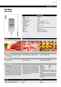 Ebro SSX 210 Tuzluluk Ölçer Gıdalar İçin