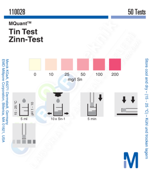 Merck 110028 Kalay Testi Kolorimetrik 10 - 25 - 50 - 100 - 200 Mg/L Sn Mquant™