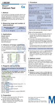 Merck 110083 Kalsiyum Testi Kolorimetrik 10 - 25 - 50 - 100 Mg/L Ca2+ Mquant™
