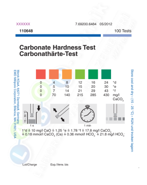 Merck 110648 Karbonat Sertliği Testi Kolorimetrik  4 - 8 - 12 - 16 - 24°D Mquant™
