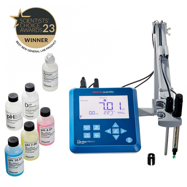 Orion™ Lab Star PH1118 Zorlu Numuneler için KİT Masa Tipi pH/mV/Sıcaklık Ölçer GLP Uyumlu –2.000... 18.000 pH / ±2000 mV (mV/ORP) / −5.0... 105.0 °C 9165 BNWP Sure-Flow Epoksi Elektrot ile