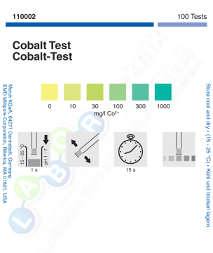 Merck 110002 Kobalt Testi Kolorimetrik  10 - 30 - 100 - 300 - 1000 Mg/L Co2+ Mquant™