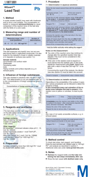 Merck 110077 Lead Kurşun Testi Kolorimetrik   20 - 40 - 100 - 200 - 500 Mg/L Pb Mquant™