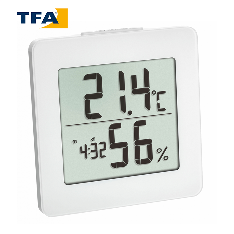TFA 30.5033.02 Dijital Sıcaklık ve Nem Ölçer 0... +50 °C / 20...90% RH Saat ve Tarih, Erteleme Fonksiyonlu Alarm