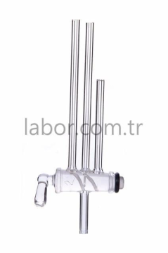 Borucam Dört Yollu Cam Musluk NS 14/38