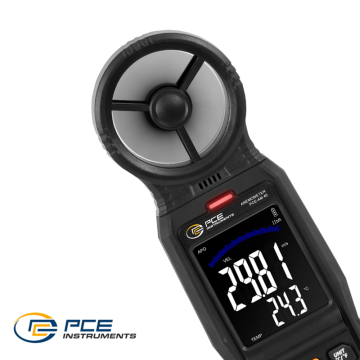 PCE AM 40 Rüzgar Hızı Ölçer Anemometre Rüzgar Hızı: 0.06... 45 m/sn / Hacimsel Akış: 0... 9,999 m³/dk / Sıcaklık: 0... 45 °C