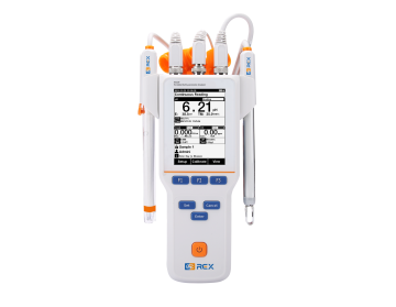 REX M310F Portatif Multiparametre Ölçer pH/EC/ISE/DO/Temp. E-301-QC ph , DJS-1VTC EC iletkenlik ve DO-958-Q polarographic DO elektrodları ile birlikte