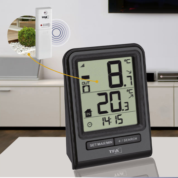 TFA 30.3063.01 'Prısma' Wireless Termometre  -10... +60 °C   -40… +60 °C
