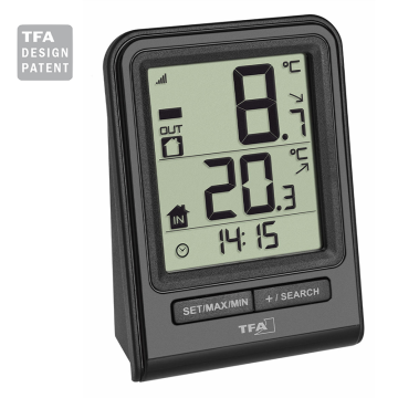 TFA 30.3063.01 'Prısma' Wireless Termometre  -10... +60 °C   -40… +60 °C