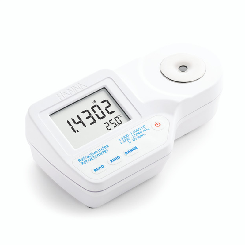 HANNA HI 96800 Dijital Refraktometre Refraktif İndeks ve Brix Ölçer nD: 1.3300... 1.5080 / nD20: 1.3330.... .5040 / % Brix: 0.0... 85.0 / Sıcaklık: 0.0... 80.0 °C