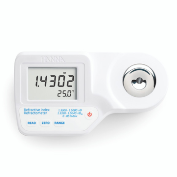 HANNA HI 96800 Dijital Refraktometre Refraktif İndeks ve Brix Ölçer nD: 1.3300... 1.5080 / nD20: 1.3330.... .5040 / % Brix: 0.0... 85.0 / Sıcaklık: 0.0... 80.0 °C