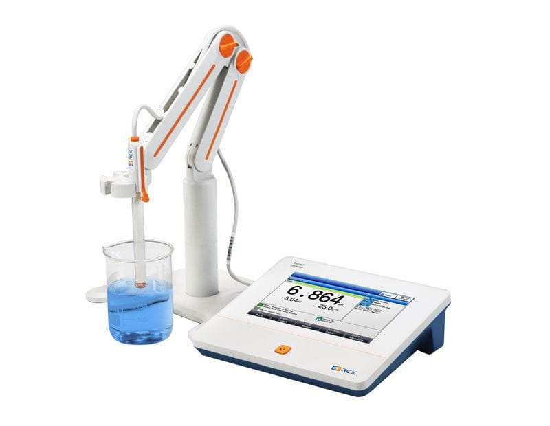 REX PH500T Masaüstü pH Metre -2.00... 20.000 pH & ORP / -10... 110 ºC GLP Özellikli, Dokunmatik Ekranlı, E-301-QC Elektrod ve Stand Dahil
