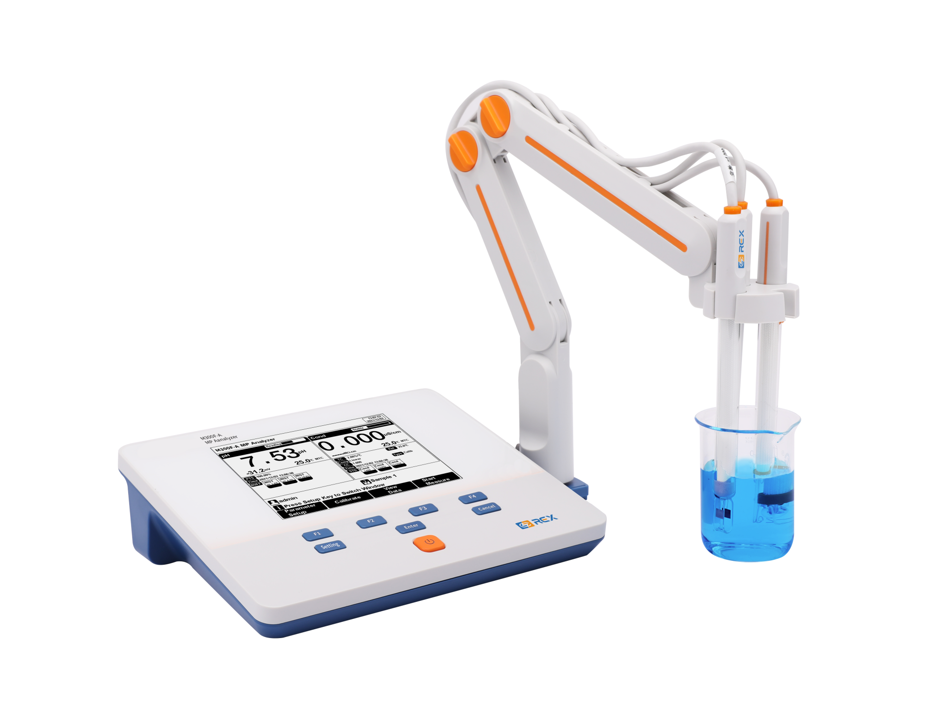 REX M300FA Masaüstü multiparametre pH/EC/ISE/Temp E-301-QC ph ve DJS-1VTC EC iletkenlik elektrodları ile birlikte