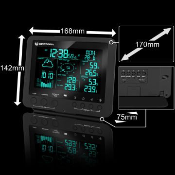 BRESSER 5-in-1 Profesyonel Meteoroloji İstasyonu Renk Değiştiren Ekranlı