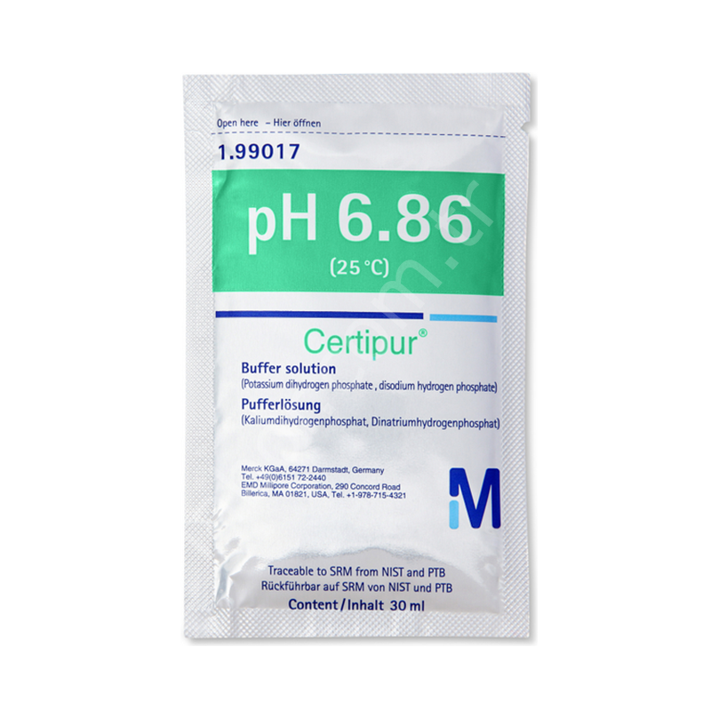 Merck 199017 (Potassium Dihydrogen pHospHate,Di-Sodium Hydrogen pHopHate) Tracable To Srm From Nıst And Ptb pH 6.86 (25°C) Certipur®  30 X 30 ml