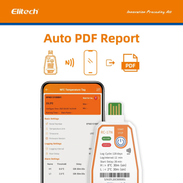 Elitech RC-17N USB/NFC PDF Tek Kullanımlık Veri Kaydedici -30 °C ~ 70 °C