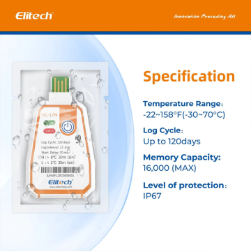 Elitech RC-17N USB/NFC PDF Tek Kullanımlık Veri Kaydedici -30 °C ~ 70 °C