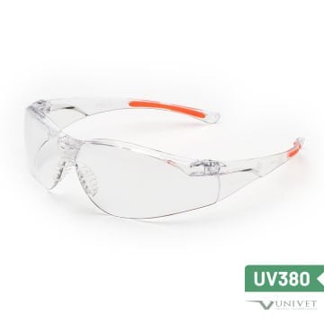 Univet 513 Clear 2 Laboratuvar Gözlüğü - Çizilme (AS) ve Buğu (AF) Dirençli - UV380