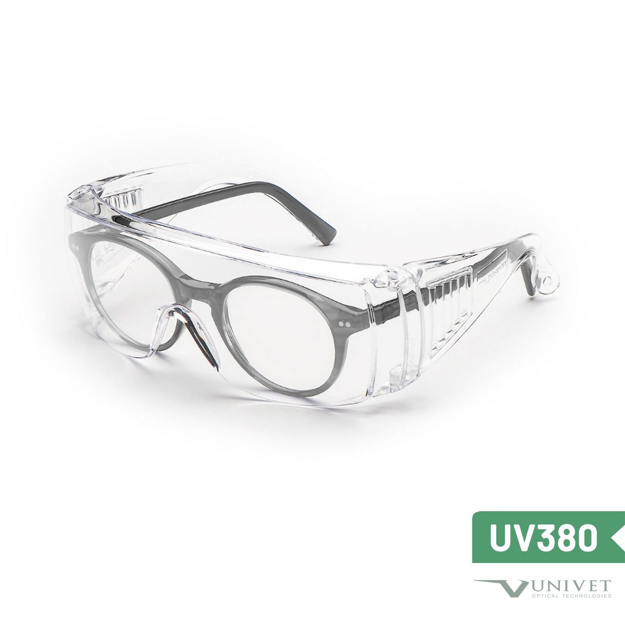 Univet 520 Clear Gözlük Üstü Koruyucu İş Gözlüğü -  Sterilize Edilebilir - UV380