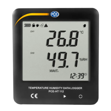PCE HT 112 Sıcaklık ve Nem Kayıt Cihazı Data Logger 30… 65°C (dahili) -40... 125°C (harici) / 0... 100% n.o (dahili ve harici)