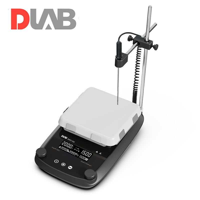 DLAB DMS7-550M LCD Package Isıtıcılı Manyetik Karıştırıcı Cam Seramik Kaplı Yüzey 50... 1.500 rpm / RT... 550 °C / 20 L / 184 x 184 mm
