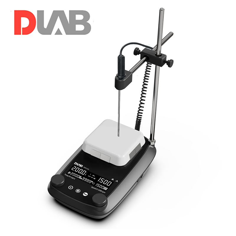 DLAB DMS4-550 LCD Isıtıcılı Manyetik Karıştırıcı Cam Seramik Kaplı Yüzey 50... 1.500 rpm / RT... 550 °C / 10 L / 100 x 100 mm