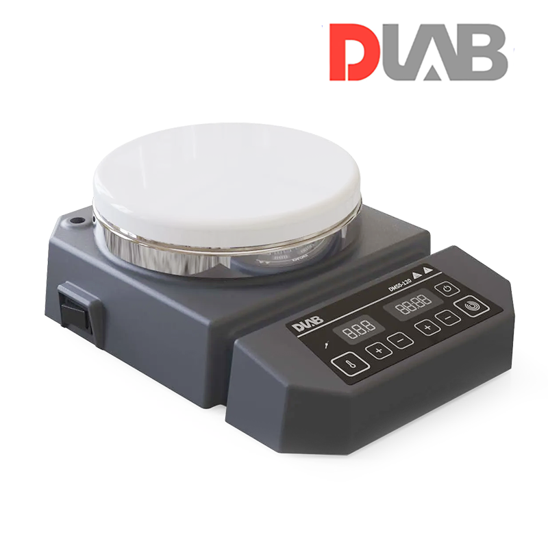 DLAB DMS5-120 LED Isıtıcılı Manyetik Karıştırıcı Seramik Kaplı Alüminyum Yüzey 50... 1.500 rpm / RT... 120 °C / 5 L / Ø135 mm