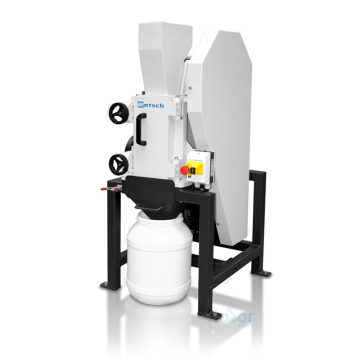 Retsch BB 250 Çeneli Kırıcı  Besleme Malzemesi: Sert, Kırılgan, Orta Sert, Sert Malzeme Giriş Büyüklüğü: < 120 X 90 mm Çıkış Büyüklüğü: < 2 mm