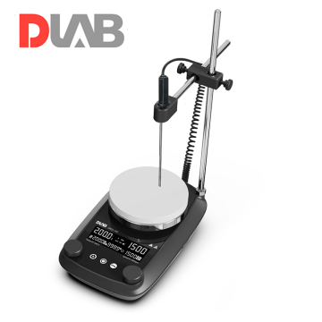 DLAB DMS5-340 LCD Package Isıtıcılı Manyetik Karıştırıcı Seramik Kaplı Alüminyum Yüzey 50... 1.500 rpm / RT... 340 °C / 20 L