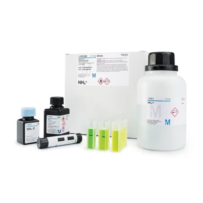 Merck 100683 Ammonium Test Method: photometric 2.0 - 150 mg/l NH₄-N 2.6 - 193 mg/l NH₄⁺ Spectroquant Fibre case / 100 tests