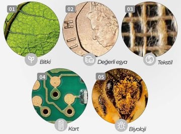 LT G1200 Dijital Mikroskop 1200X / 7'' HD Ekran / 8 LED Aydınlatma