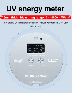 Linshang Technology LS137 UV Enerji Ölçer 340 nm-420 nm, 395 nm LED Işık Kaynağında Kalibre Edilmiştir