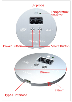 Linshang Technology LS137 UV Enerji Ölçer 340 nm-420 nm, 395 nm LED Işık Kaynağında Kalibre Edilmiştir