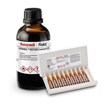 Hydranal™ 34470 NEXTGEN Coulomat C-FA Catholyte for coulometric Karl Fischer titration of ketones and Li-ion battery electrolytes, Acetonitrile-based, free of alcohols (free of CMR substances) 6 x (10 x 5 mL)