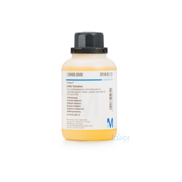 Merck 109400 pH 10 (Boric Acid/Potassium Chloride/Sodium Hydroxide) Colour Coded: Yellow, Tracable To Nıst And Ptb pH 10.00 (20°C) Certipur®  500 ml