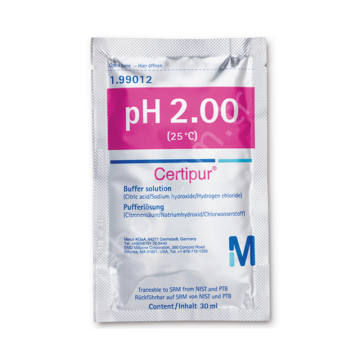 Merck 199012 (Citric Acid, Sodium Hydroxide, Hydrogen Chloride) Tracable To Srm From Nıst And Ptb pH 2.00 (25°C) Certipur®  30 X 30 ml