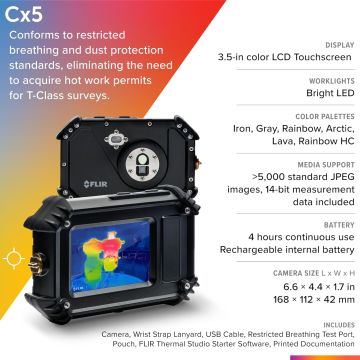 FLIR Cx5 Termal Kamera Darbe ve Patlamalara Dayanıklı Termal Kamera -20...  400 °C / 160 × 120 piksel