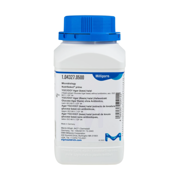 Sigma-Aldrich 104327 NutriSelect® prime YGC/OGY Agar (base) halal (Yeast extract Glucose Agar base) without antibiotics, acc. ISO 6611 I IDF 94 500 gr