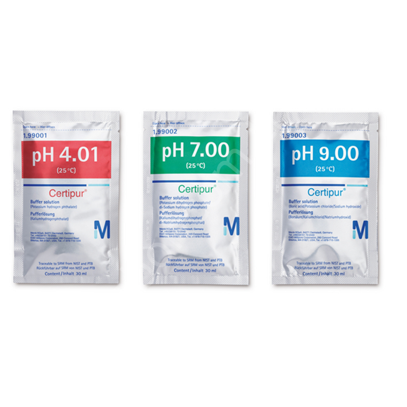 Merck 199005  Traceable To Srm From Nıst And Ptb 10 X pH 4.01 (pHthalate) 10 X pH 7.00 (pHospHate) 10 X pH 9.00 (Borate) pH 4.01/pH 7.00/pH 9.00 (25°C) Certipur®  30 X 30 ml