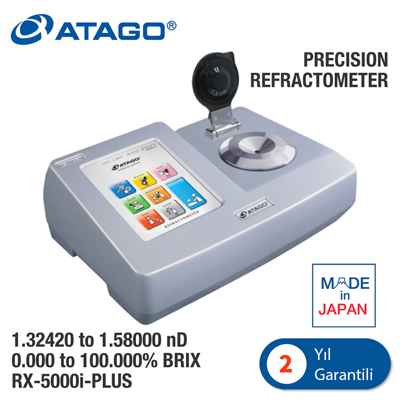 ATAGO 3275 RX-5000i-Plus Otomatik Dijital Refraktometre Kırılma indisi (nD) : 1.32420 - 1.58000 / Brix : %0.000 - 100.000