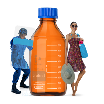 Duran® Protect Uv Korumalı Ve Pu Kaplamalı Amber Şişe GL 45  500 ml