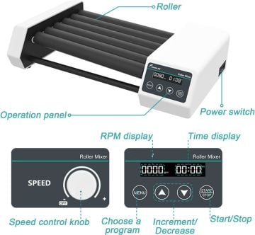 JOANLAB RM-6 Dönme ve Sallanma Hareketli Çalkalayıcı 20... 80 rpm / 10 X 50 mL Santrifüj Tüpü/0.5 kg