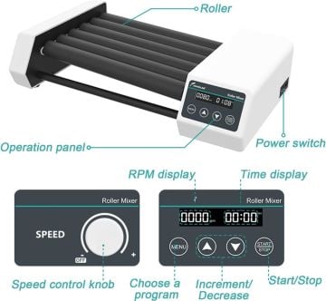 JOANLAB RM-8Pro Dönme ve Sallanma Hareketli Çalkalayıcı 20... 80 rpm / 14 X 50 mL Santrifüj tüpü/0.7 kg