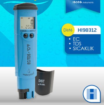 HANNA HI98312 DIST® 6 Cep Tipi İletkenlik Ölçer 0... 20 ms/cm EC ve TDS Ölçer