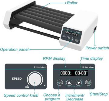 JOANLAB RM-6H Yatay Dönme Hareketli Çalkalayıcı 20... 80 rpm / 10 X 50 mL Santrifüj Tüpü/0.5 kg